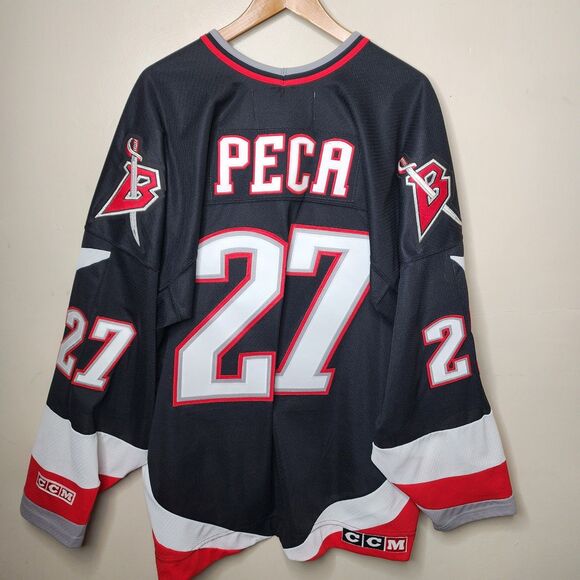 CCM Buffalo Sabres Jersey Michael Peca Goat Head Stanley Cup Patch 1999 XXL - Picture 7 of 14